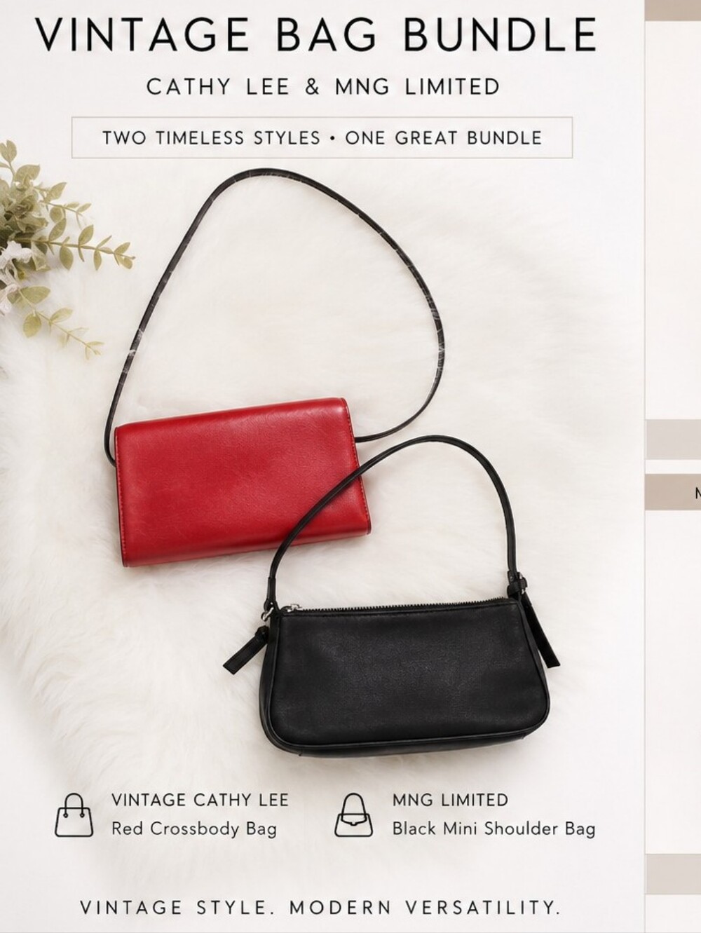 Vintage Handbag Bundle – Cathy Lee & MNG Limited Shoulder Bags – Y2K & Classic